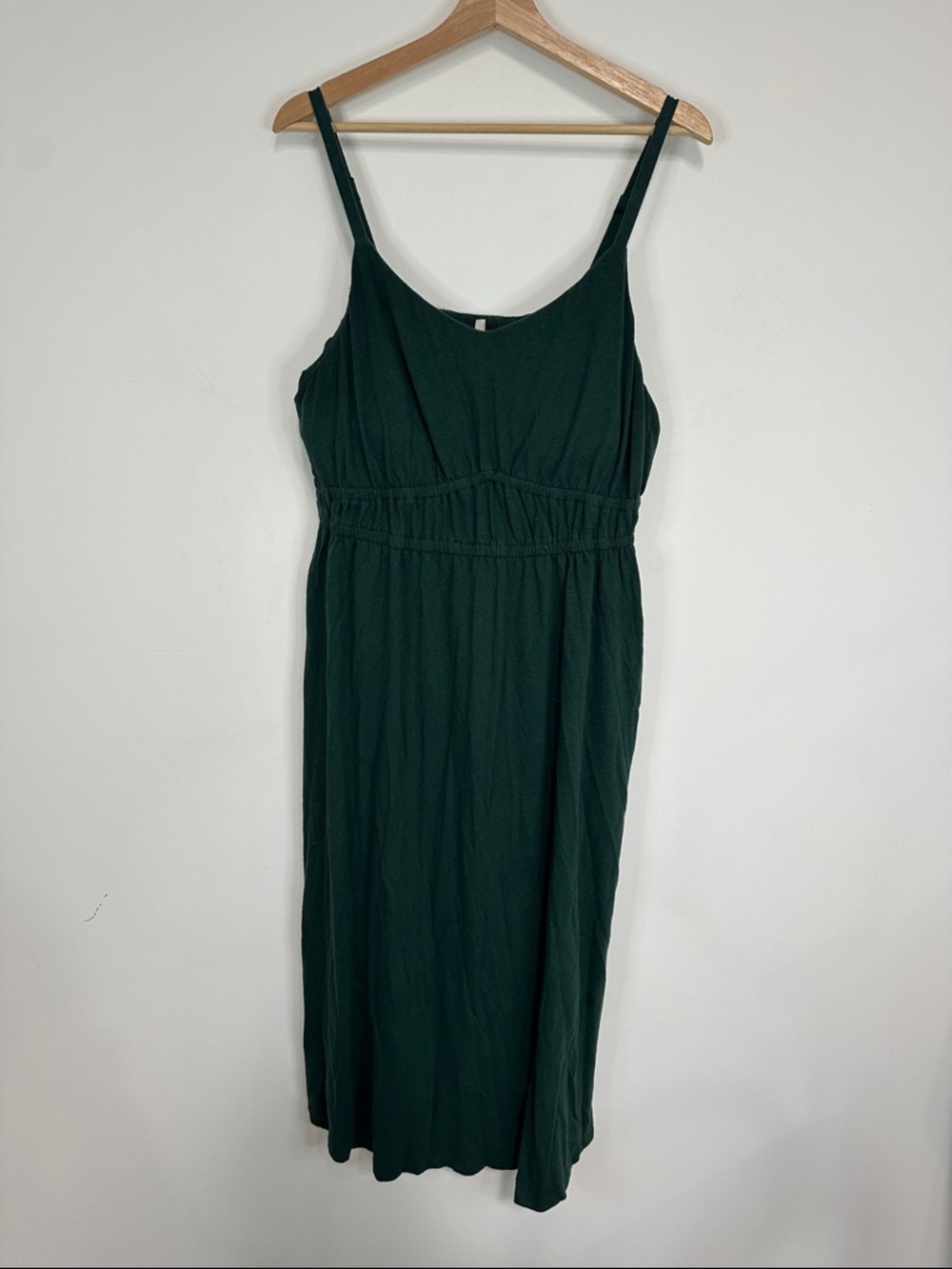 Soma Forest Green Spaghetti Strap Midi Dress - built in bra